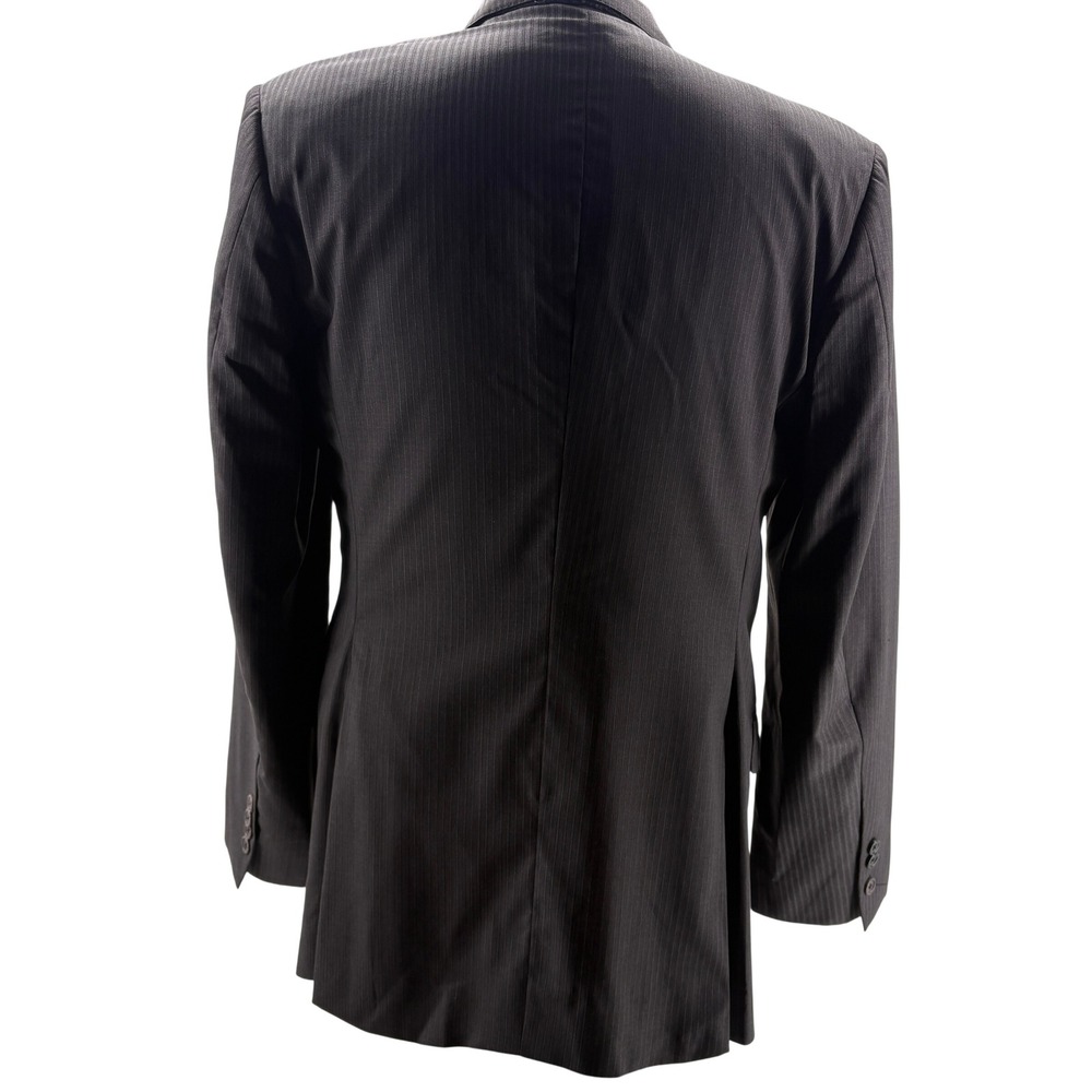 Jos A Bank Joseph Slim Fit Blazer Mens 40L Charcoal Grey Wool Pinstripe Jacket - Picture 2 of 12